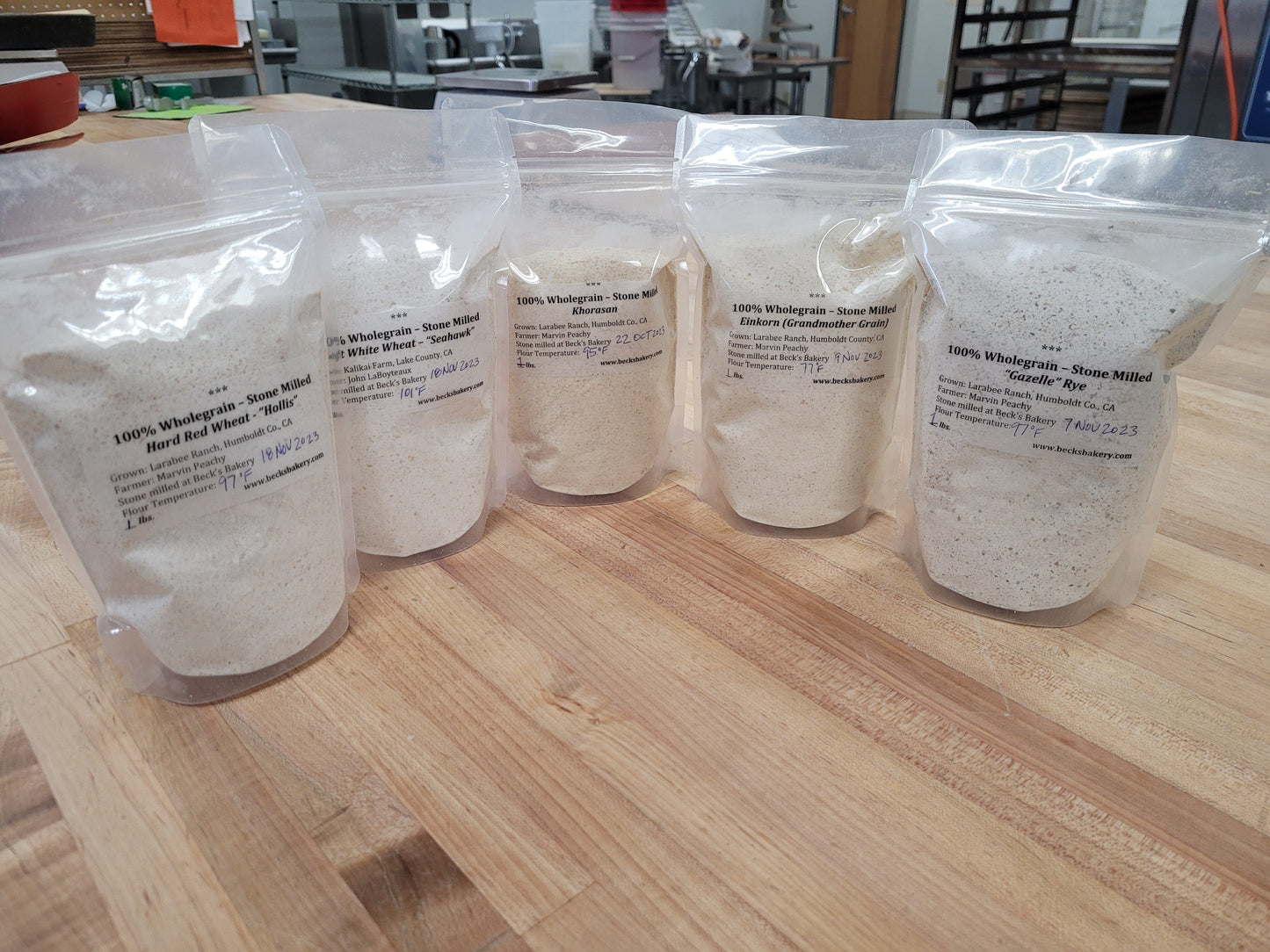 Sample Pack - 5 Whole Grain Flours -To be Shipped!