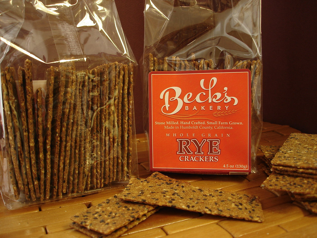 100% Whole Rye Crackers - Stone Ground